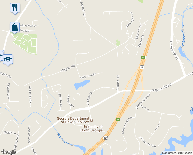 map of restaurants, bars, coffee shops, grocery stores, and more near 2000 Holly Cove Road in Cumming