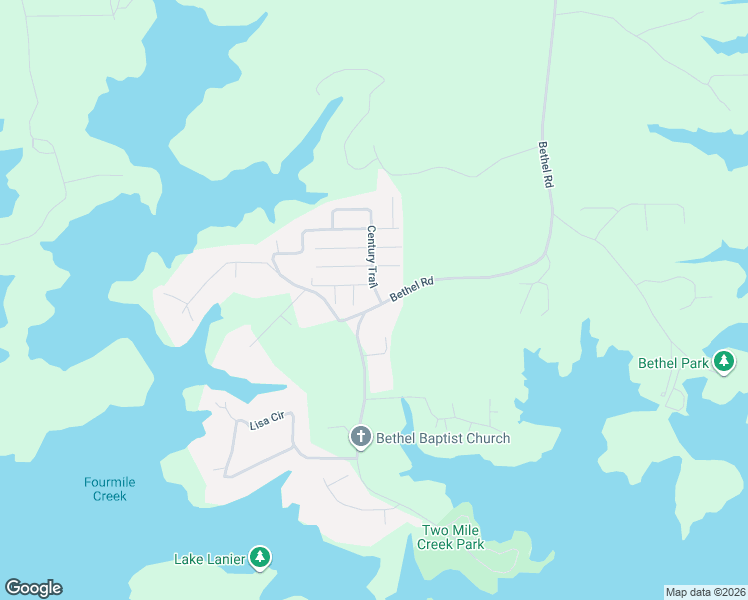 map of restaurants, bars, coffee shops, grocery stores, and more near 8710 Bethel Road in Gainesville