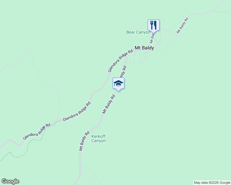 map of restaurants, bars, coffee shops, grocery stores, and more near 2 Mount Baldy Road in Claremont