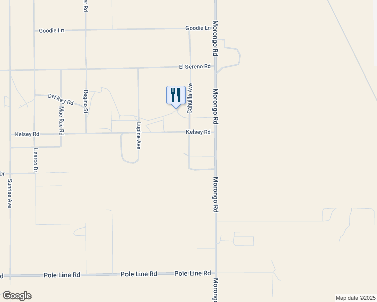 map of restaurants, bars, coffee shops, grocery stores, and more near Cahuilla Avenue in Twentynine Palms