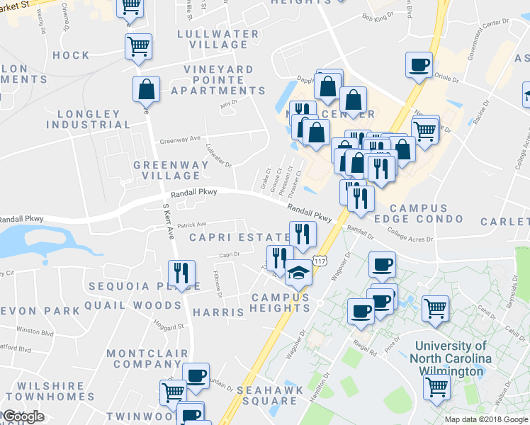 map of restaurants, bars, coffee shops, grocery stores, and more near 498 Pepys Lane in Wilmington