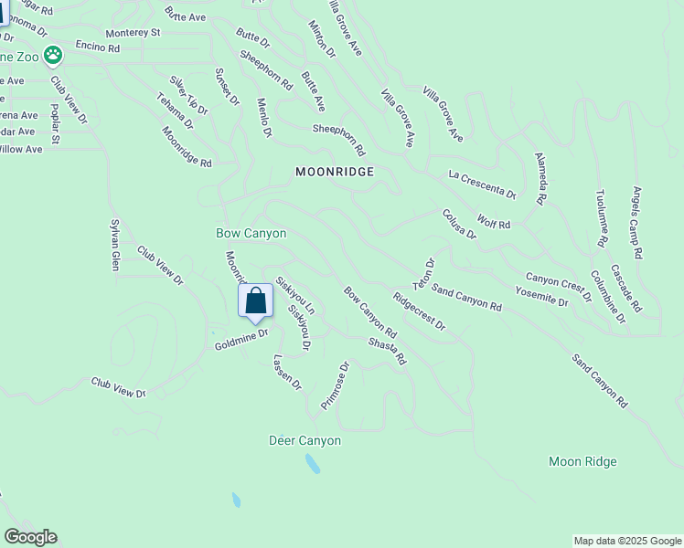 map of restaurants, bars, coffee shops, grocery stores, and more near 43390 Bow Canyon Road in Big Bear Lake