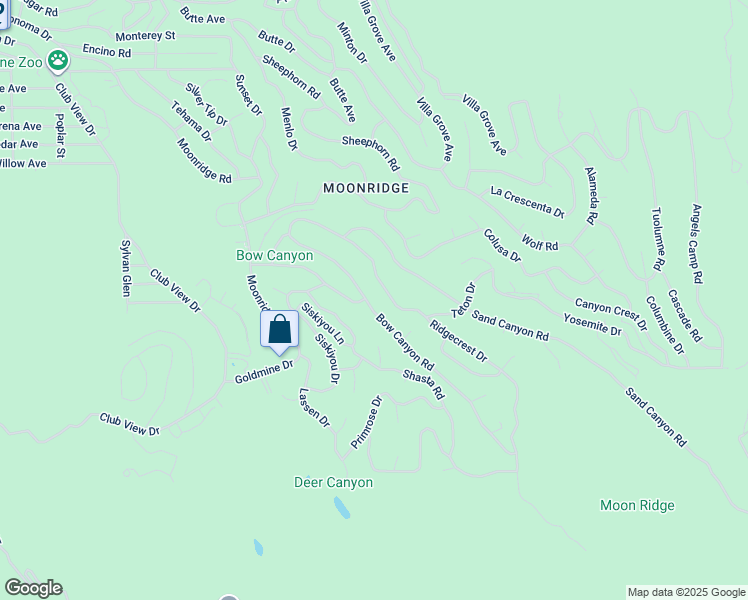 map of restaurants, bars, coffee shops, grocery stores, and more near 43390 Bow Canyon Road in Big Bear Lake