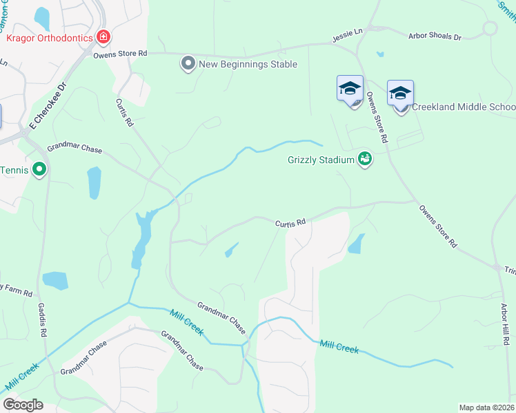 map of restaurants, bars, coffee shops, grocery stores, and more near 1355 Curtis Road in Canton