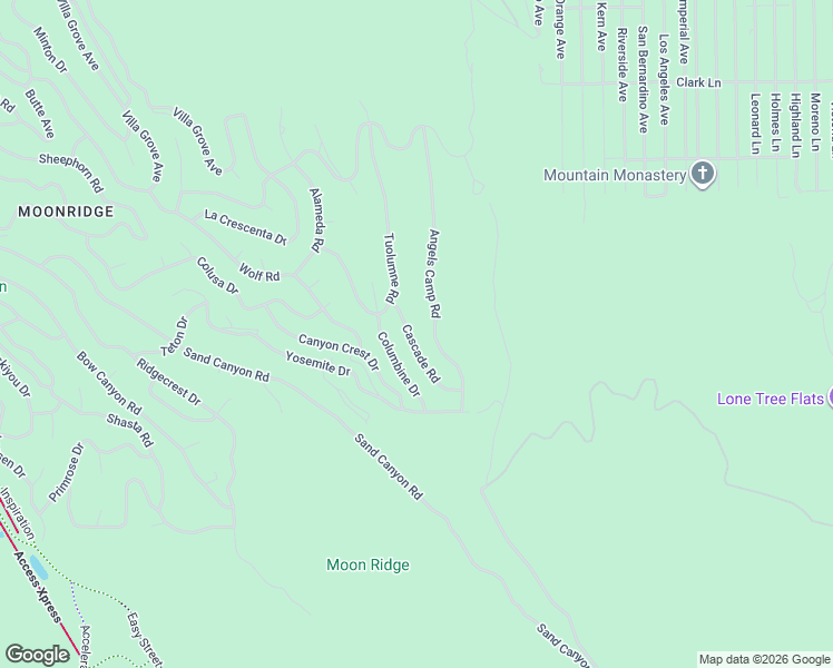 map of restaurants, bars, coffee shops, grocery stores, and more near 1645 Cascade Road in Big Bear Lake