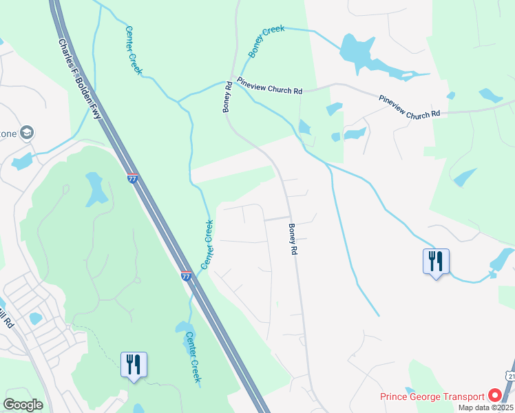 map of restaurants, bars, coffee shops, grocery stores, and more near 245 Blythe Creek Drive in Blythewood