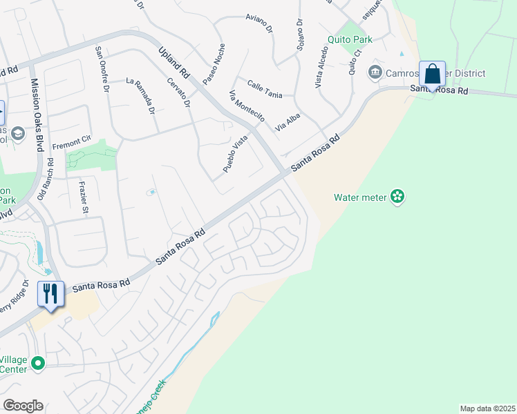 map of restaurants, bars, coffee shops, grocery stores, and more near 44109 Village 44 in Camarillo