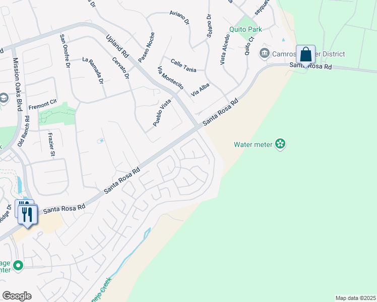 map of restaurants, bars, coffee shops, grocery stores, and more near 44207 Village 44 in Camarillo