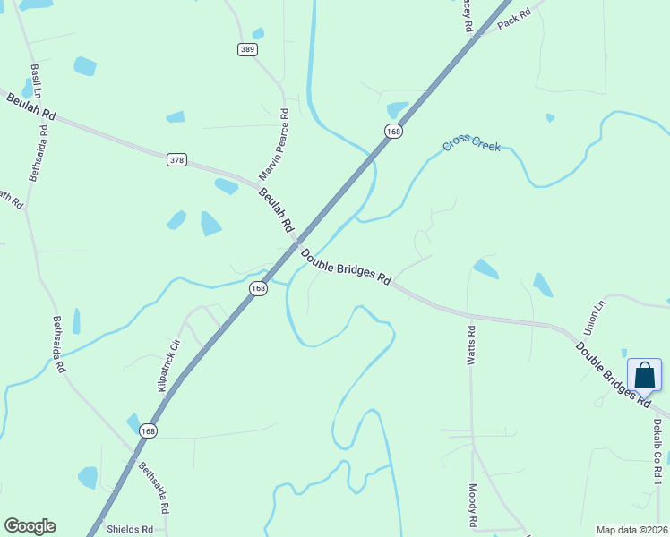 map of restaurants, bars, coffee shops, grocery stores, and more near County Road 378 in Boaz