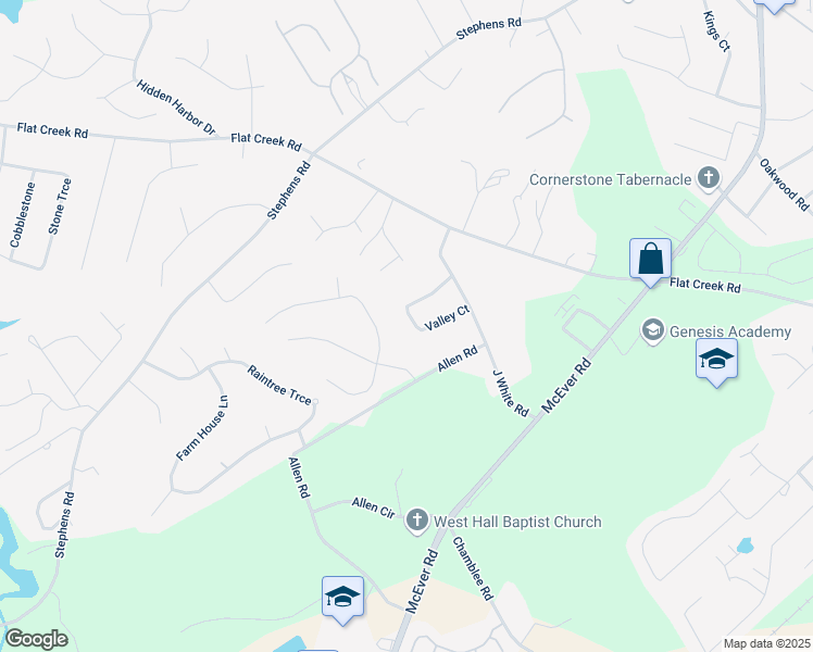 map of restaurants, bars, coffee shops, grocery stores, and more near 5044 Valley Court in Oakwood