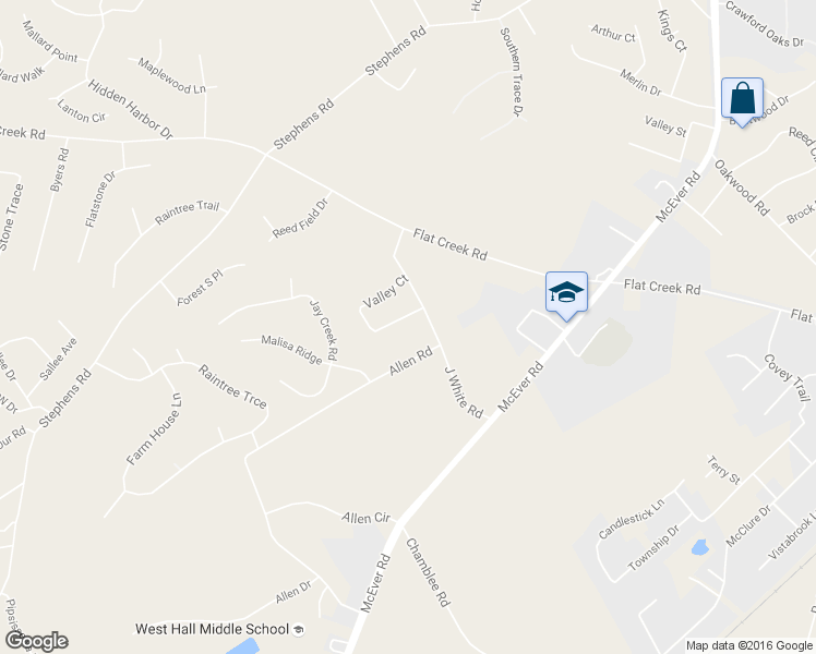 map of restaurants, bars, coffee shops, grocery stores, and more near 5070 Valley Court in Oakwood