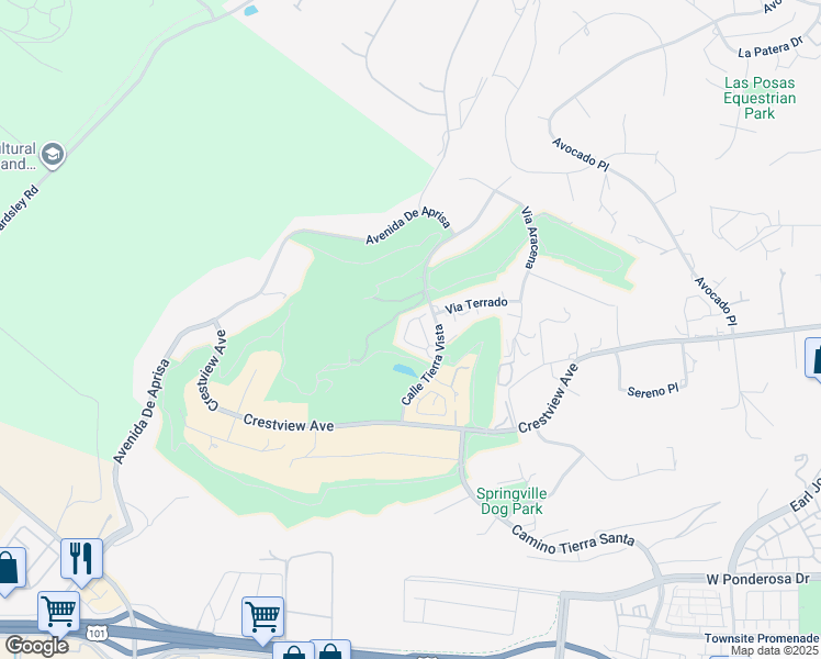 map of restaurants, bars, coffee shops, grocery stores, and more near 963 Corte Augusta in Camarillo