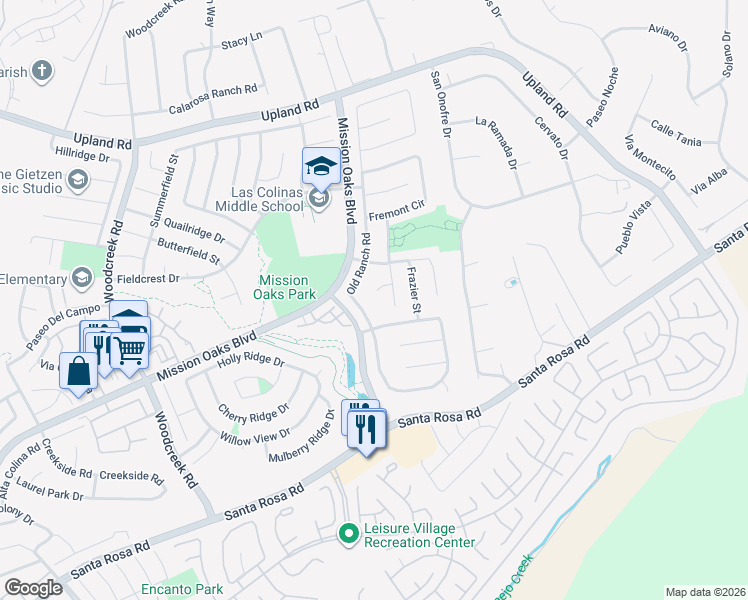 map of restaurants, bars, coffee shops, grocery stores, and more near 5930 Heritage Place in Camarillo