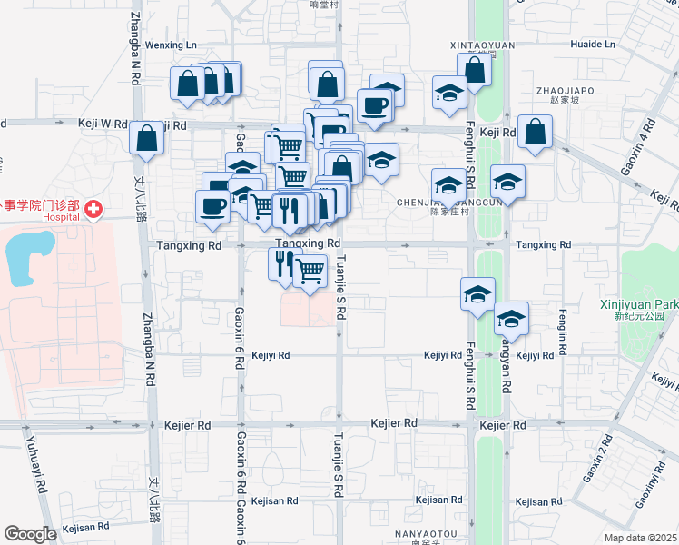 map of restaurants, bars, coffee shops, grocery stores, and more near 16号 Tuan Jie Nan Lu in Xi An Shi