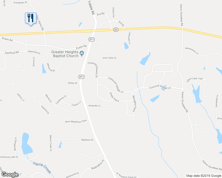 map of restaurants, bars, coffee shops, grocery stores, and more near 5260 Pinto Pass in Cumming