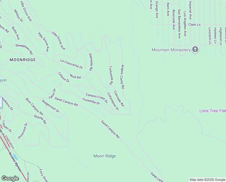 map of restaurants, bars, coffee shops, grocery stores, and more near 1645 Cascade Road in Big Bear Lake