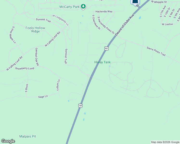 map of restaurants, bars, coffee shops, grocery stores, and more near 2321 Narrow Leaf Lane in Show Low