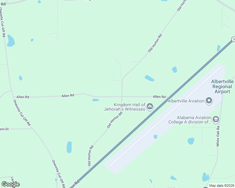 map of restaurants, bars, coffee shops, grocery stores, and more near 404 Allen Road in Albertville