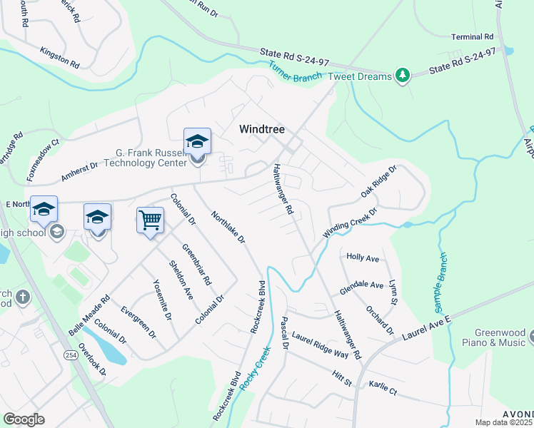 map of restaurants, bars, coffee shops, grocery stores, and more near 501L Haltiwanger Road in Greenwood