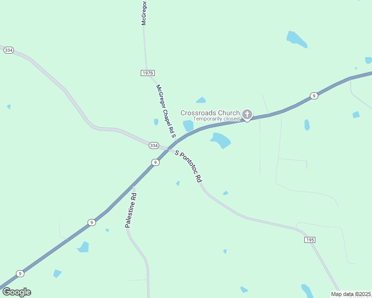 map of restaurants, bars, coffee shops, grocery stores, and more near 15 South Pontotoc Road in Pontotoc