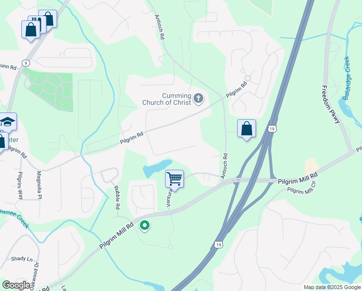 map of restaurants, bars, coffee shops, grocery stores, and more near 1995 Holly Cove Road in Cumming