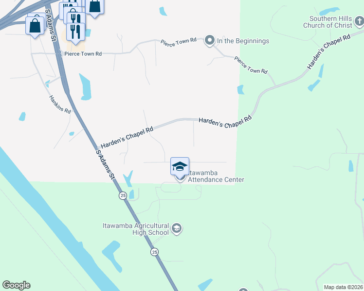 map of restaurants, bars, coffee shops, grocery stores, and more near 125 Meadows Street in Fulton