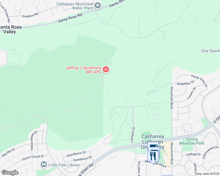 map of restaurants, bars, coffee shops, grocery stores, and more near 301 Briar Bluff Circle in Thousand Oaks