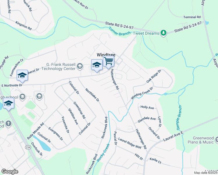 map of restaurants, bars, coffee shops, grocery stores, and more near 501L Haltiwanger Road in Greenwood