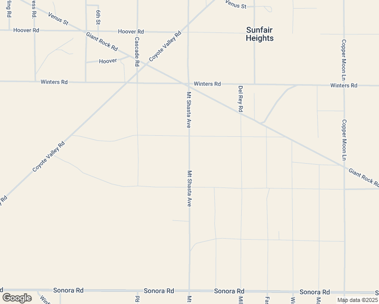 map of restaurants, bars, coffee shops, grocery stores, and more near 1300 Mount Shasta Avenue in Joshua Tree