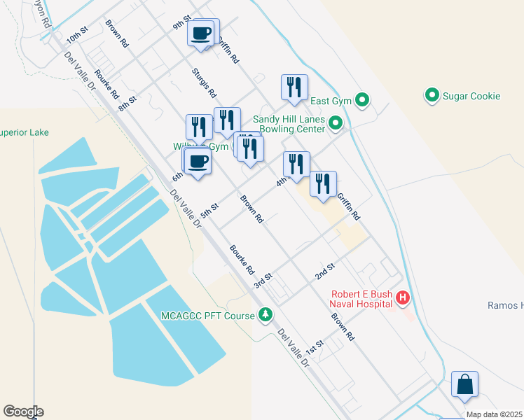 map of restaurants, bars, coffee shops, grocery stores, and more near 1428 4th Street in Twentynine Palms