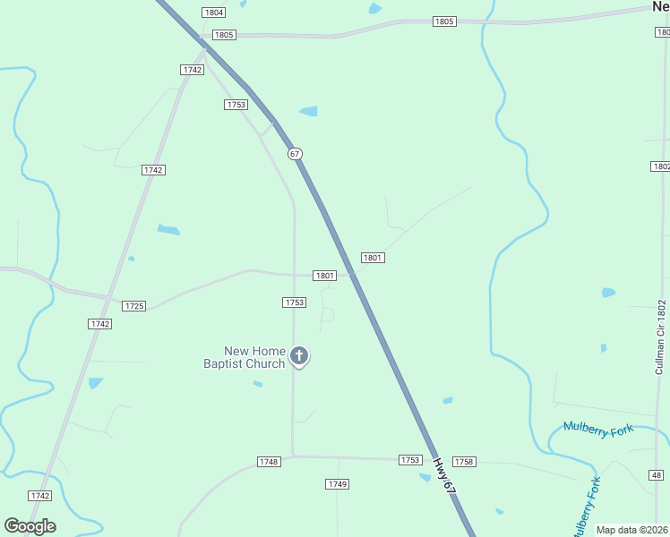 map of restaurants, bars, coffee shops, grocery stores, and more near 4240 Highway 67 in Holly Pond
