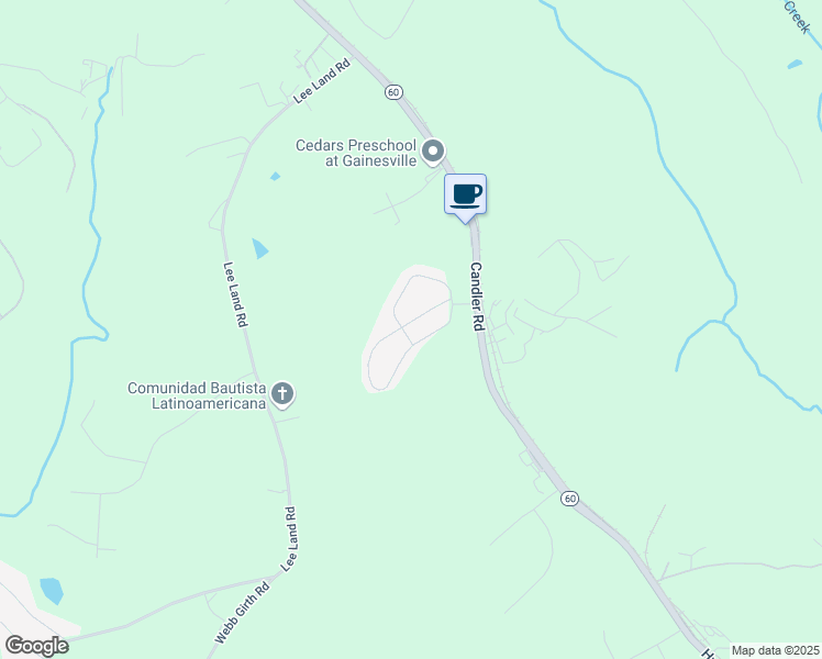 map of restaurants, bars, coffee shops, grocery stores, and more near 2100 Candler Road in Gainesville
