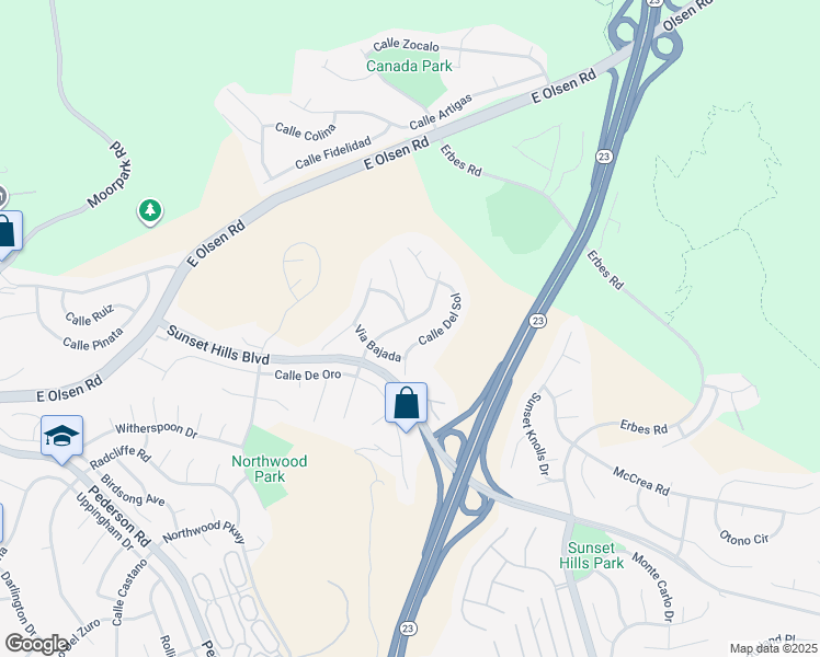map of restaurants, bars, coffee shops, grocery stores, and more near 3944 Corte Cancion in Thousand Oaks