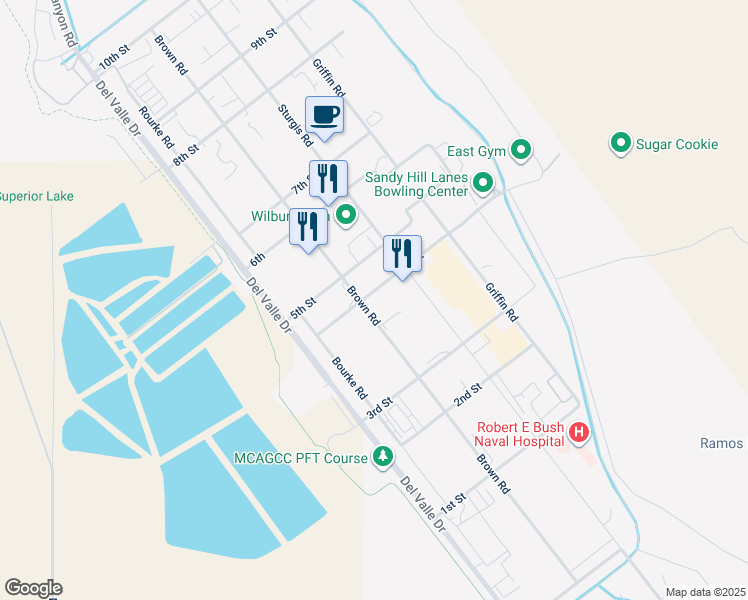 map of restaurants, bars, coffee shops, grocery stores, and more near 1428 4th Street in Twentynine Palms