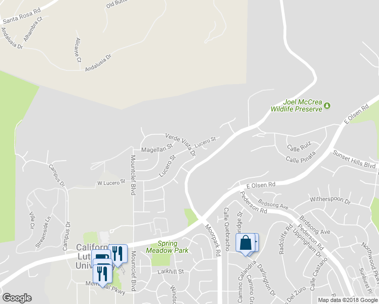 map of restaurants, bars, coffee shops, grocery stores, and more near 337 Lucero Street in Thousand Oaks