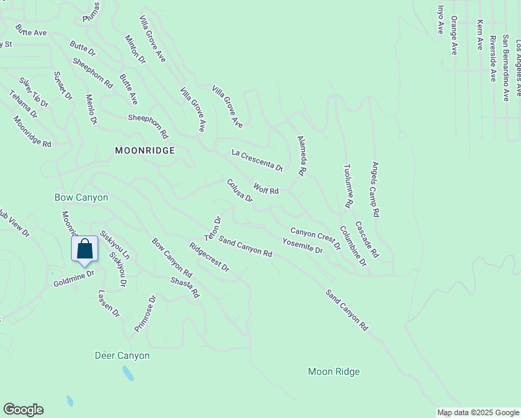 map of restaurants, bars, coffee shops, grocery stores, and more near 43708 Colusa Drive in Big Bear Lake