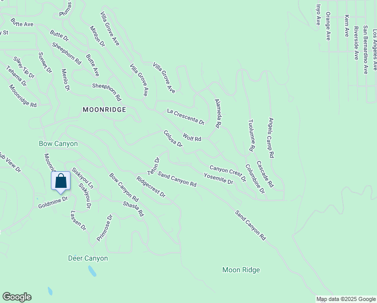 map of restaurants, bars, coffee shops, grocery stores, and more near 43708 Colusa Drive in Big Bear Lake