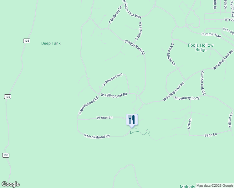 map of restaurants, bars, coffee shops, grocery stores, and more near 1680 South Iris Lane in Show Low