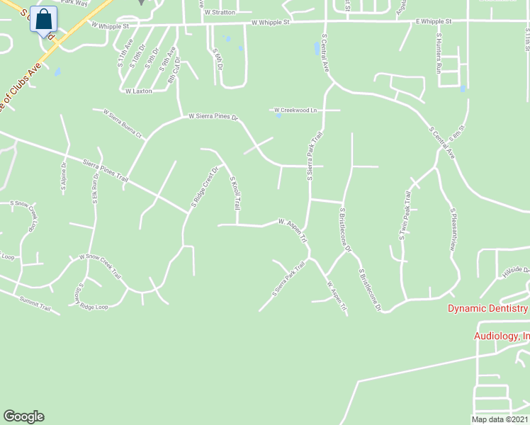 map of restaurants, bars, coffee shops, grocery stores, and more near 320 W. Aspen Trl in Show Low