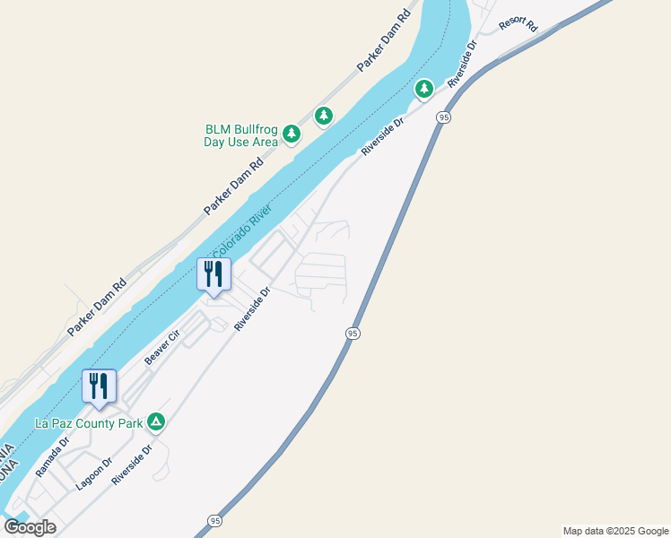map of restaurants, bars, coffee shops, grocery stores, and more near 33992 Smoketree Lane in Parker