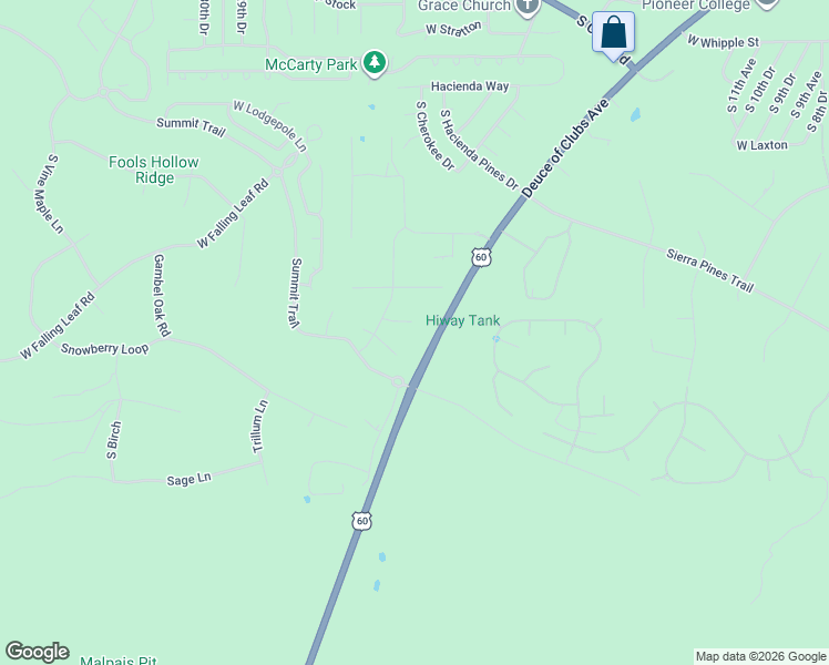 map of restaurants, bars, coffee shops, grocery stores, and more near 2321 Narrow Leaf Lane in Show Low