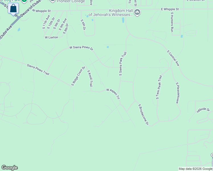 map of restaurants, bars, coffee shops, grocery stores, and more near 320 W. Aspen Trl in Show Low
