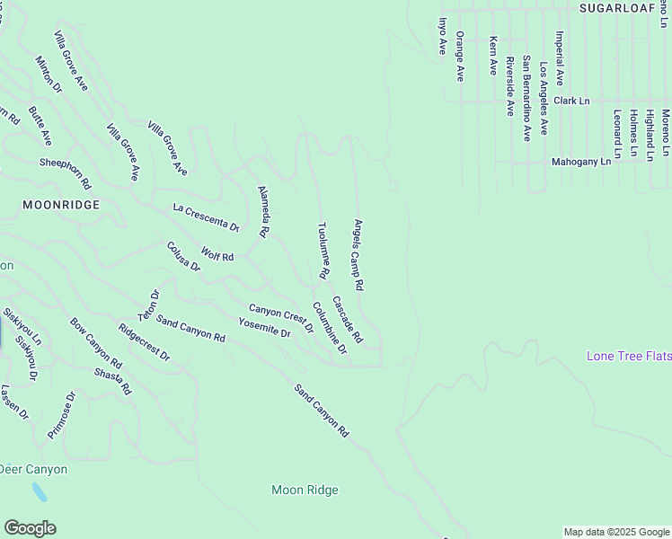 map of restaurants, bars, coffee shops, grocery stores, and more near 1614 Tuolumne Road in Big Bear Lake