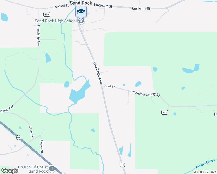 map of restaurants, bars, coffee shops, grocery stores, and more near 65 Coal Street in Sand Rock