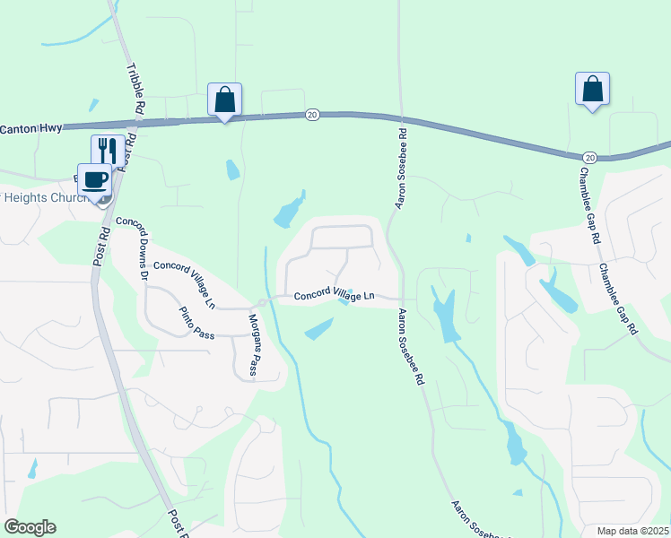map of restaurants, bars, coffee shops, grocery stores, and more near 4705 Madison Hollow Lane in Cumming