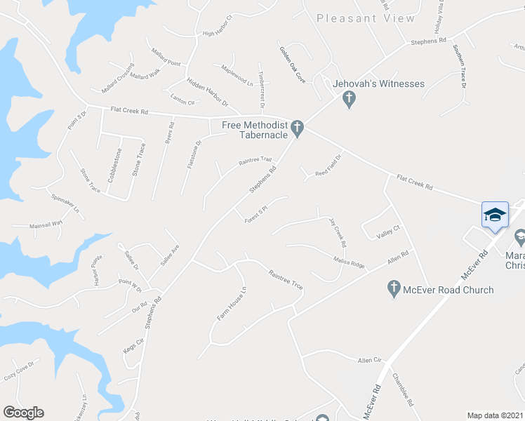 map of restaurants, bars, coffee shops, grocery stores, and more near 5334 Forest South Place in Oakwood