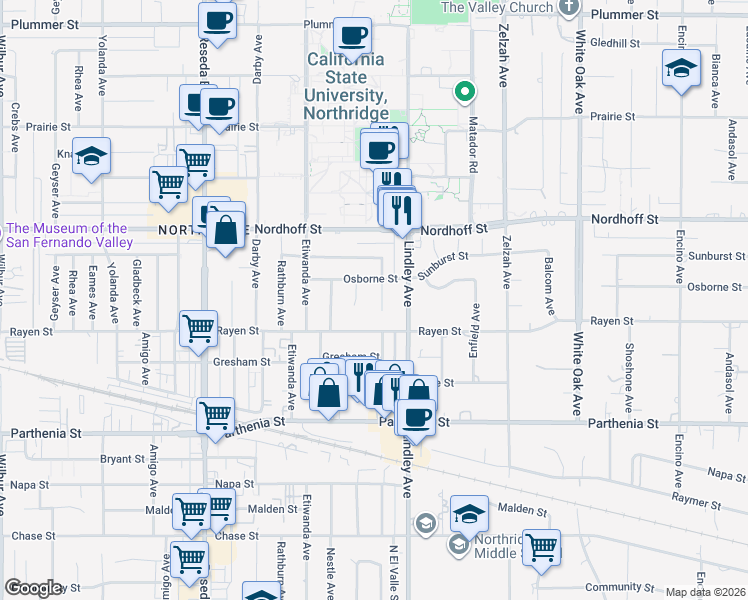 map of restaurants, bars, coffee shops, grocery stores, and more near 8937 Chimineas Avenue in Los Angeles
