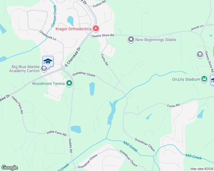 map of restaurants, bars, coffee shops, grocery stores, and more near 231 Grandmar Chase in Canton