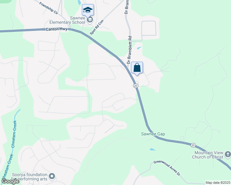 map of restaurants, bars, coffee shops, grocery stores, and more near 1290 Magnolia Park Circle in Cumming