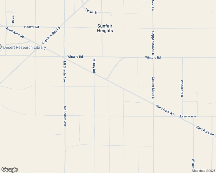 map of restaurants, bars, coffee shops, grocery stores, and more near 66166 Del Oro Road in Joshua Tree